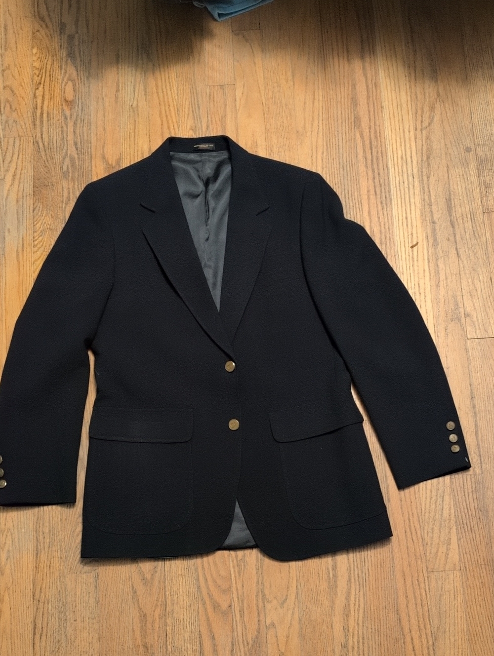 Robert Talbott Navy Textured Two-Button Sport Coat